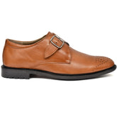 Stylish tan single strap monk shoes by Country Maddox